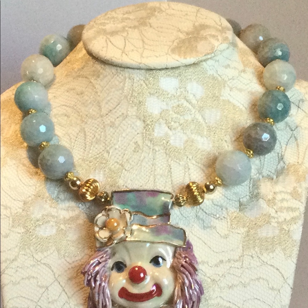 Light Blue Glass Necklace